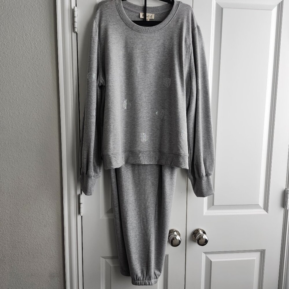 MARLED Casual 2 Piece Jogger/ Lounge, Gray, Women's, Size Large, Outfit